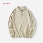 Japanese Retro Basic Polo Collar Sweater (Loose Fit)