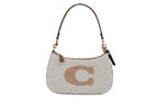 Coach Teri Small Shearling Leather Logo Motif Shoulder Bag