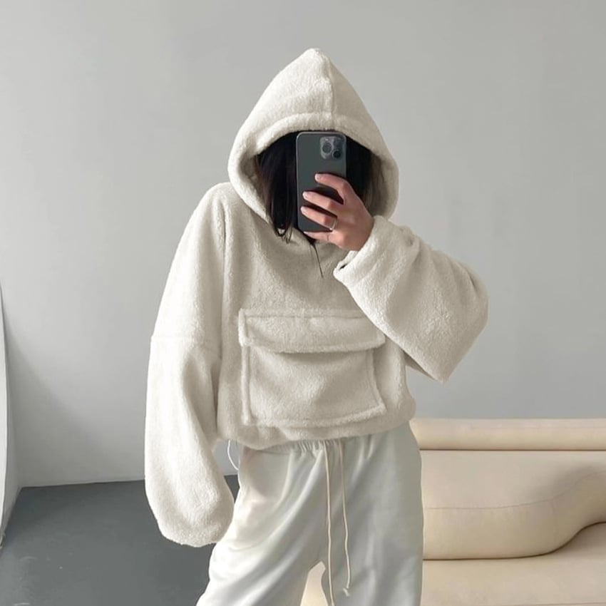 Knitted Lambswool Hooded Long Sleeve Sweater (Warm)
