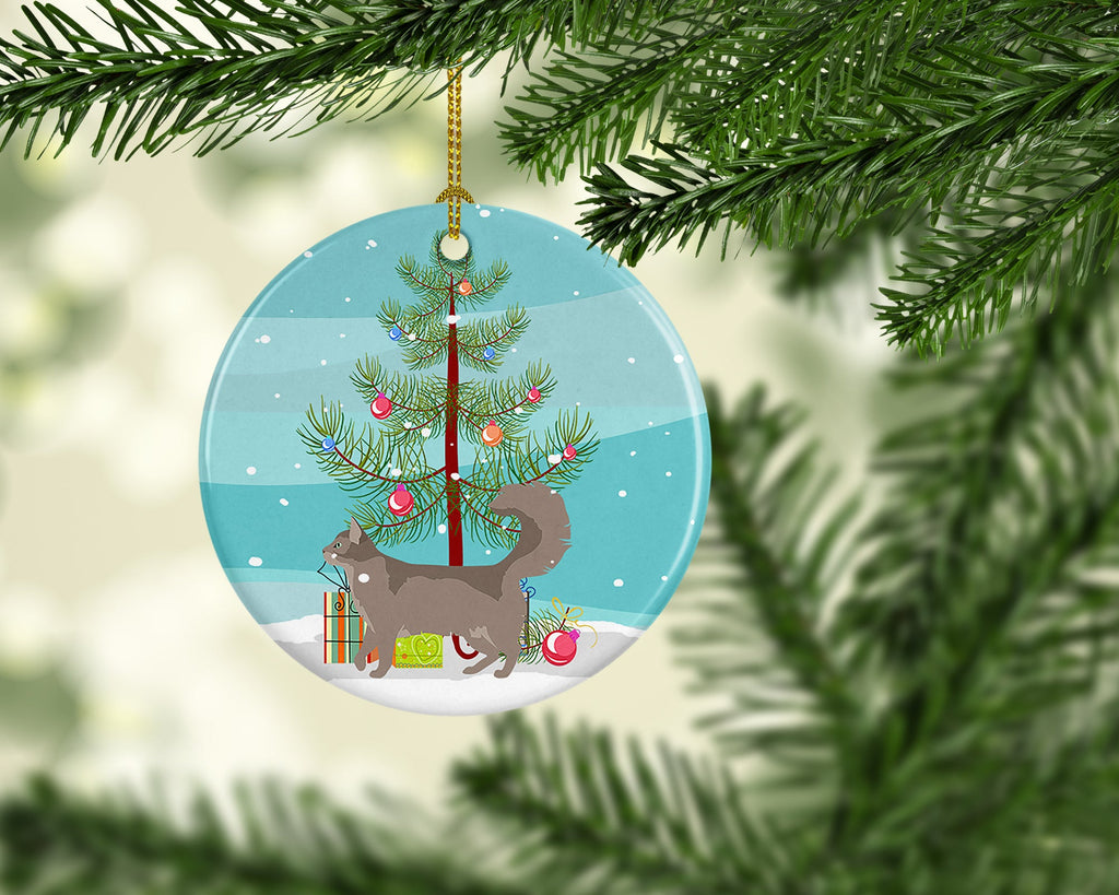 Somali Cat Christmas Ceramic Ornament