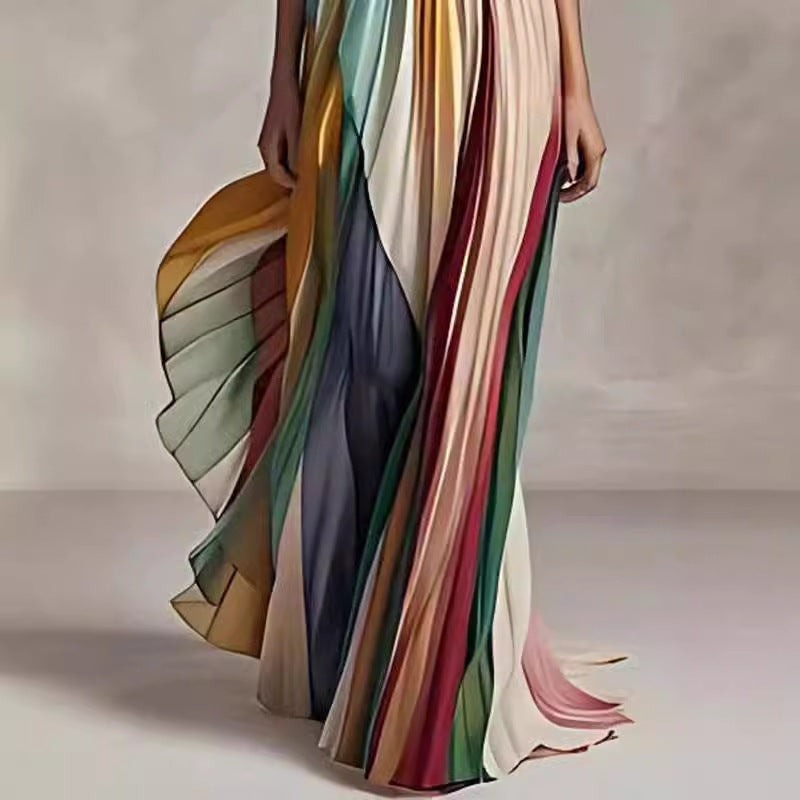Women's Printed Tube Top Maxi Dress