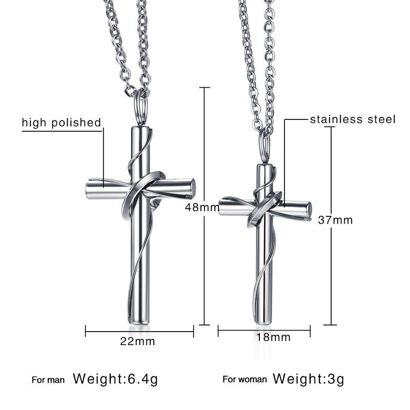 [Duplicate] [Archived] Stainless Steel Couple Cross Pendant Christian Jewelry