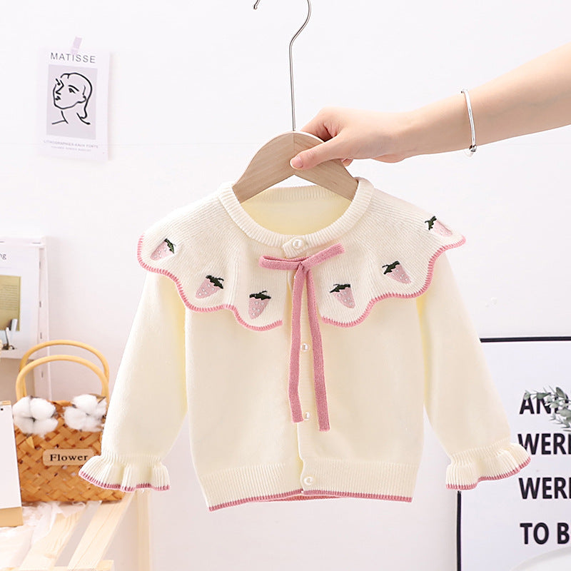 Trendy Knitted Sweater Top for Girls' Cardigans