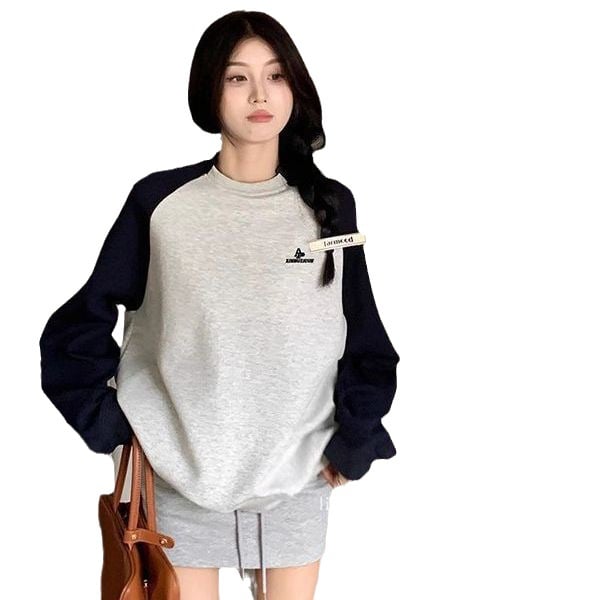 Korean Style Women's Long Sleeve Raglan Sweater
