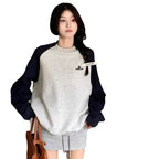 Korean Style Women's Long Sleeve Raglan Sweater