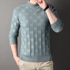 2023 Men's Autumn Winter Checkerboard Jacquard Sweater