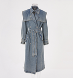 Denim Trench Coat with High-End Design (One Set)