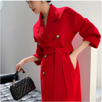 Women's Reversible Wool Tweed Coat with Suit Collar