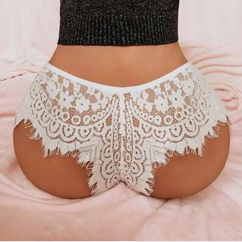 Lace Triangle Panties with Low Waist Design