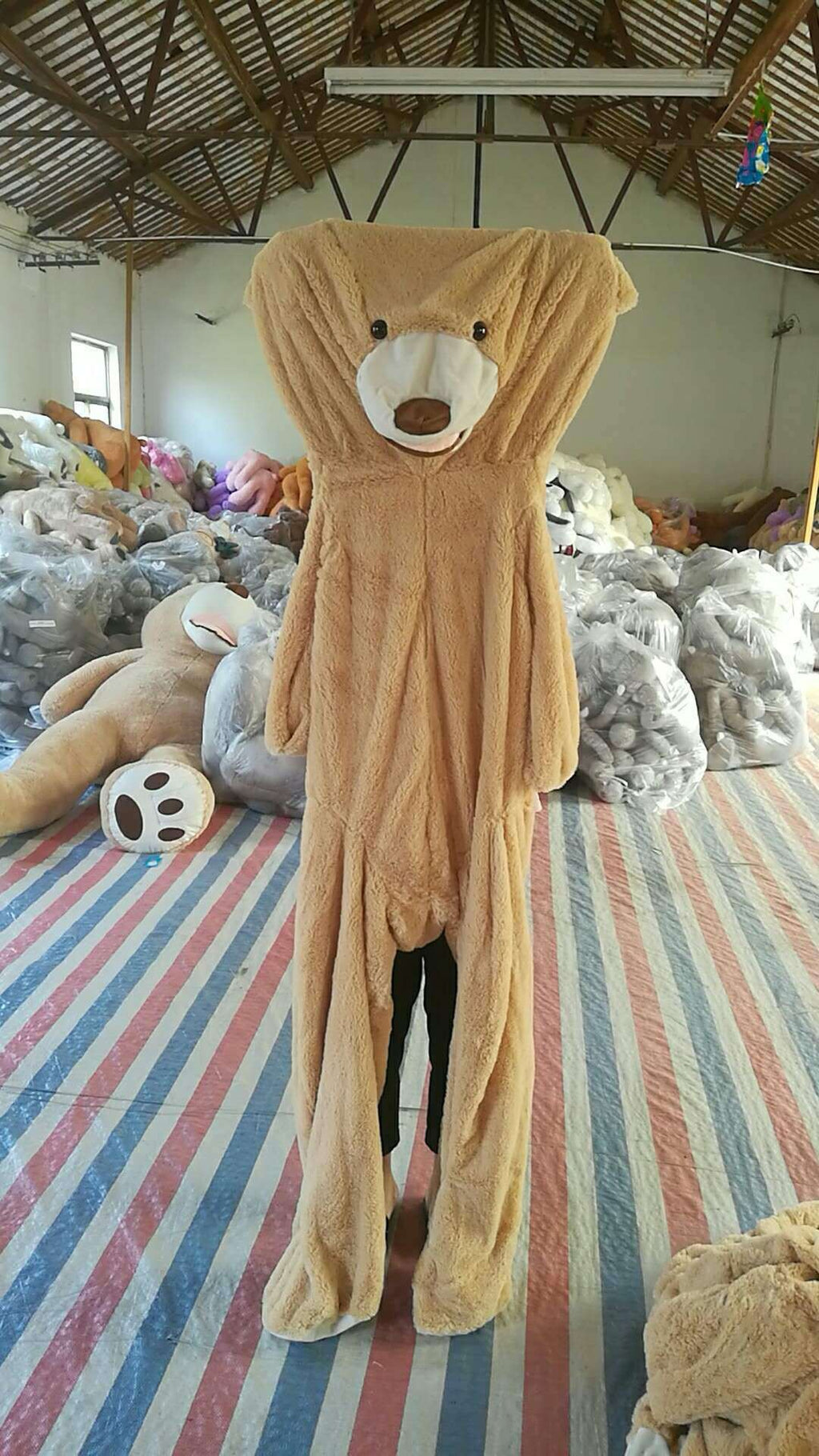 Giant Teddy Bear Plush Leather Shell