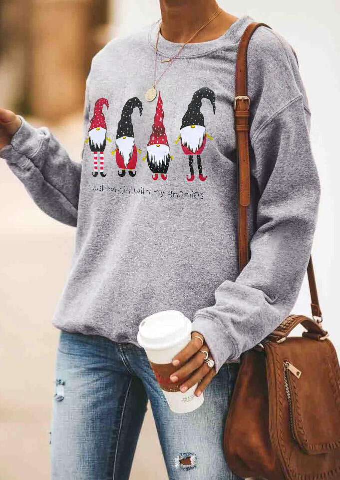 Christmas Print Long Sleeve Sweatshirt | Streetwear