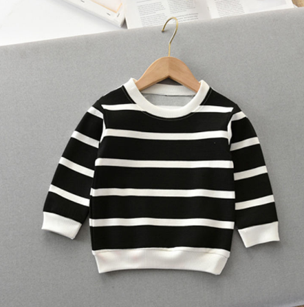 Striped Long-Sleeved Pullover T-Shirt for Kids