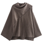 Asymmetrical Scarf Design Short Coat