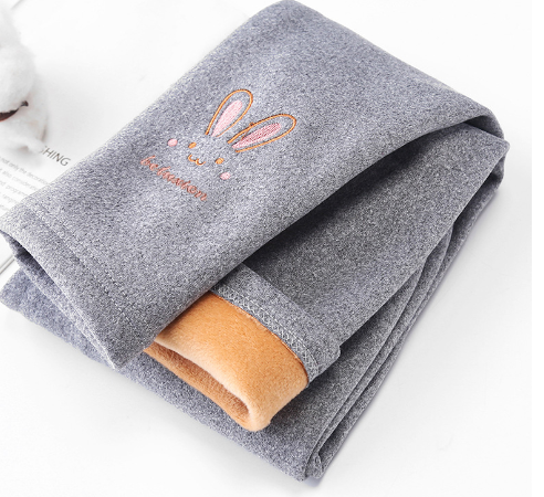 Girls' Fleece-Lined Leggings for Kids (One Pair)