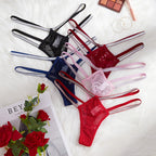 Women's Lace Mesh Seamless Adjustable Thong Panties