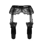 Ultra-thin Lace Garter Belt with Bow Detail