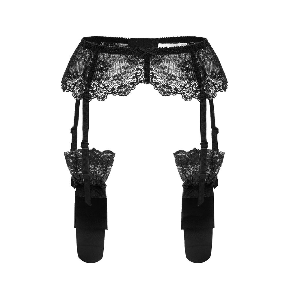 Ultra-thin Lace Garter Belt with Bow Detail
