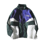 Hip Hop Patchwork Windbreaker Jacket for Men and Women