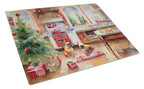 French Bulldog Christmas Cookies Glass Cutting Board