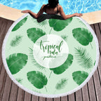 Round Fringed Mandala Beach Towel