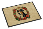 Greater Swiss Mountain Dog Christmas Flowers Doormat
