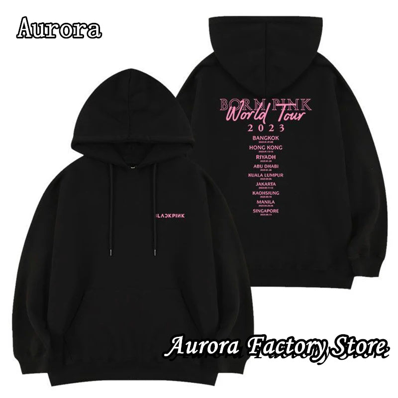 Black Pink Printed Hoodie for Men and Women - Casual Wear | Streetwear