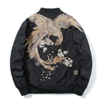 Spring Pilot Bomber Jacket with Bird Embroidery for All