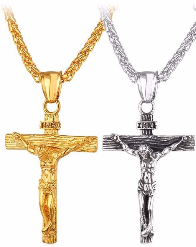 Jesus Crucifix Cross Pendant Necklace | Christian Jewelry