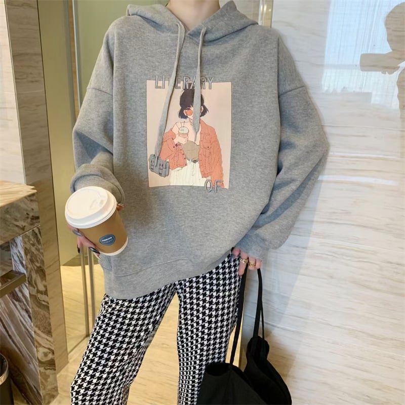 Large Casual Hooded Jacket with Thick Embroidery