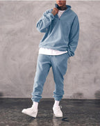 Men's Casual Thick Fleece Long-Sleeve T-Shirt Suit | Streetwear