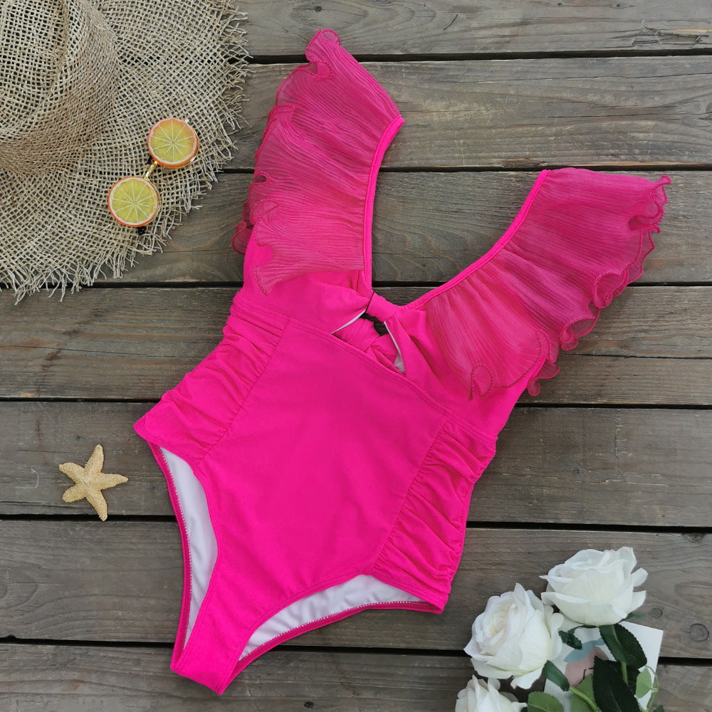 2024 New Women's One-Piece Swimsuit with Ruffles
