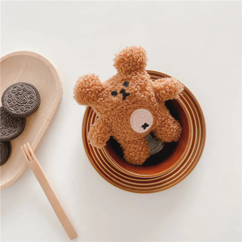 3D Brown Bear AirPods Case - Plush Cartoon Design | Accessory
