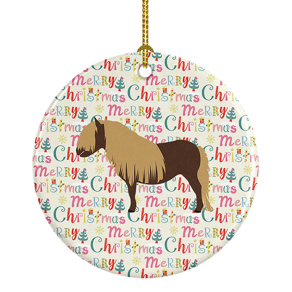 Shetland Pony Horse Christmas Ceramic Ornament