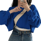 Short Cropped Hooded Sweatshirt for Yoga Fitness | Streetwear