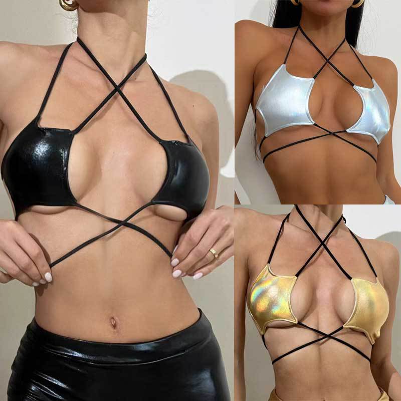 Lace-Up Sexy Punk Star Lingerie Top for Women