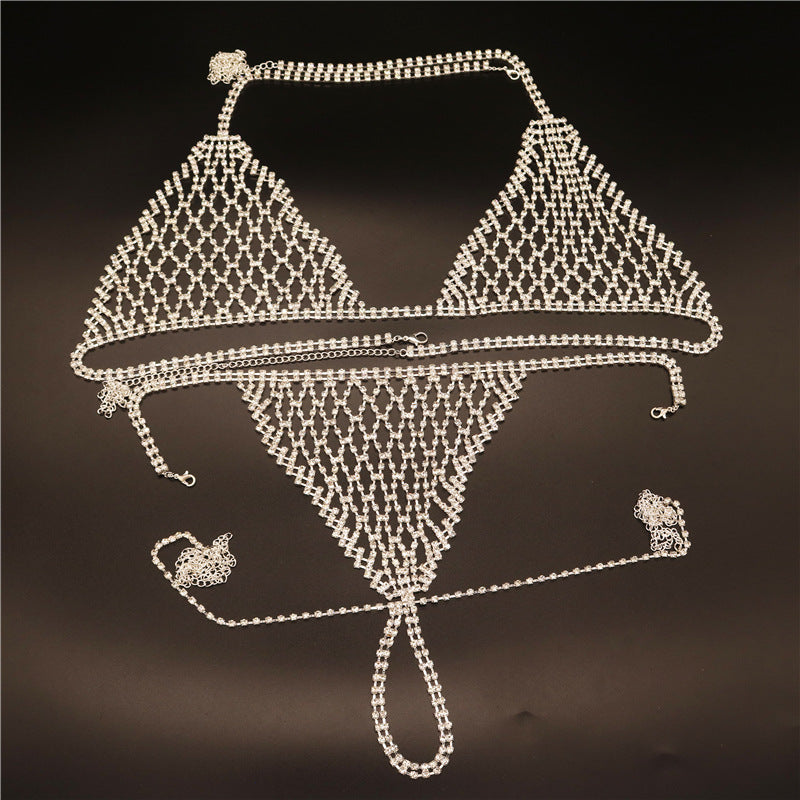 Rhinestone Thong Waist Body Chain