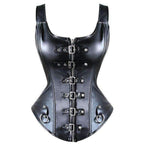 Punk Style Faux Leather Corset with Zipper