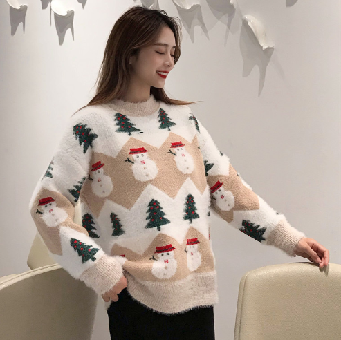 2020 Fall Winter Women's Christmas Sweater with Trees