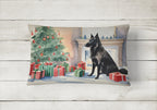 Belgian Sheepdog Christmas Throw Pillow