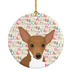 Chihuahua Chocolate and White #1 Christmas Ceramic Ornament