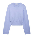 Wide Sleeved Flat Needle Knitted Sweater (One Piece)