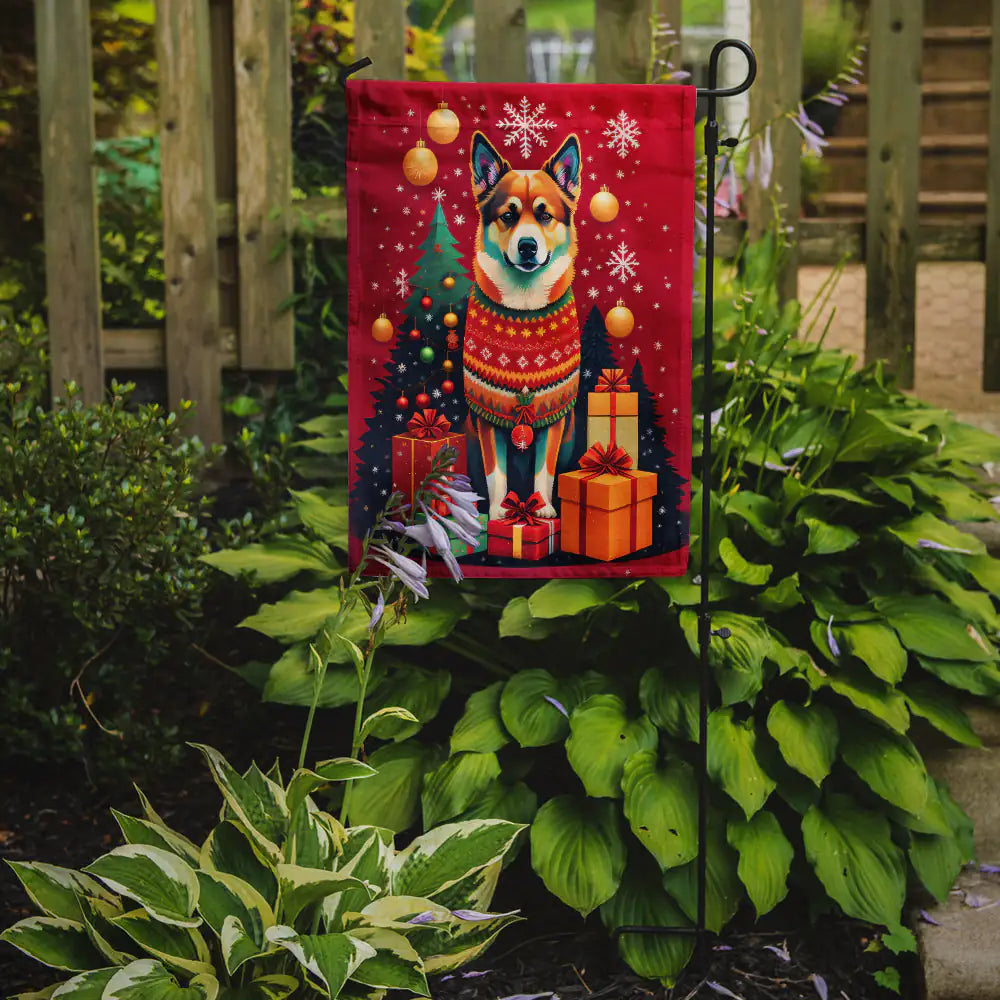 Norwegian Buhund Holiday Christmas Garden Flag