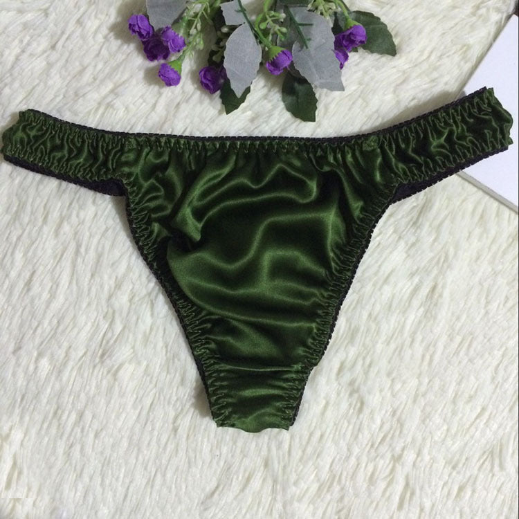 Silk Thong Underwear, Breathable Couple's Briefs