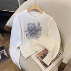 Elegant Vintage Embroidered Sweater for Women 2024