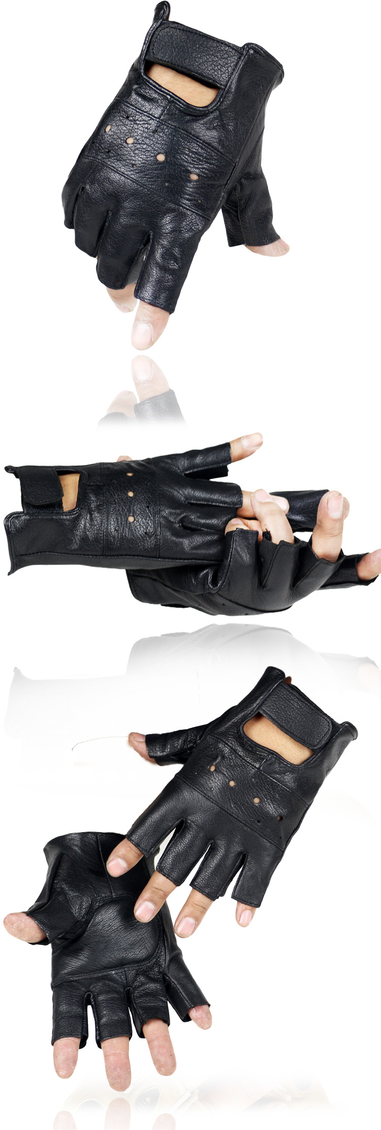 Half Finger Leather Gloves