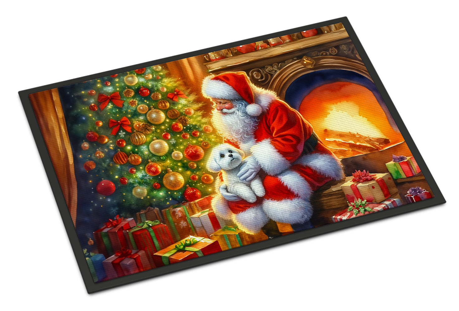 Maltese and Santa Claus Doormat