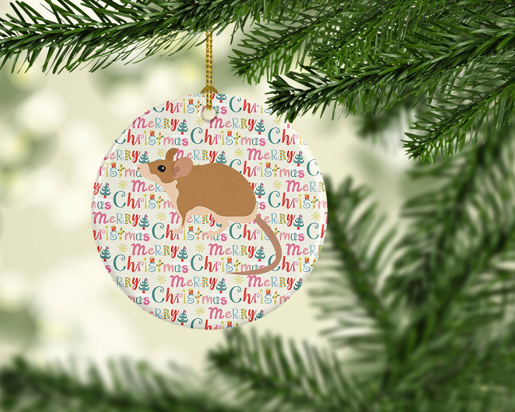 Spiny Mouse Christmas Ceramic Ornament
