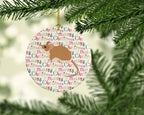 Spiny Mouse Christmas Ceramic Ornament
