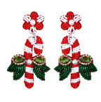 Trendy Christmas Earrings with Reindeer and Snowman Design