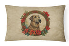 Irish Wolfhound Christmas Flowers Throw Pillow